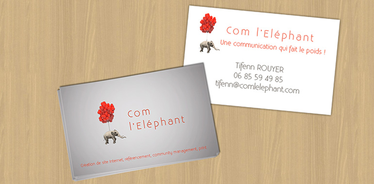 Carte de visite pour professionnel - Com L'Eléphant, agence de communication à Nantes